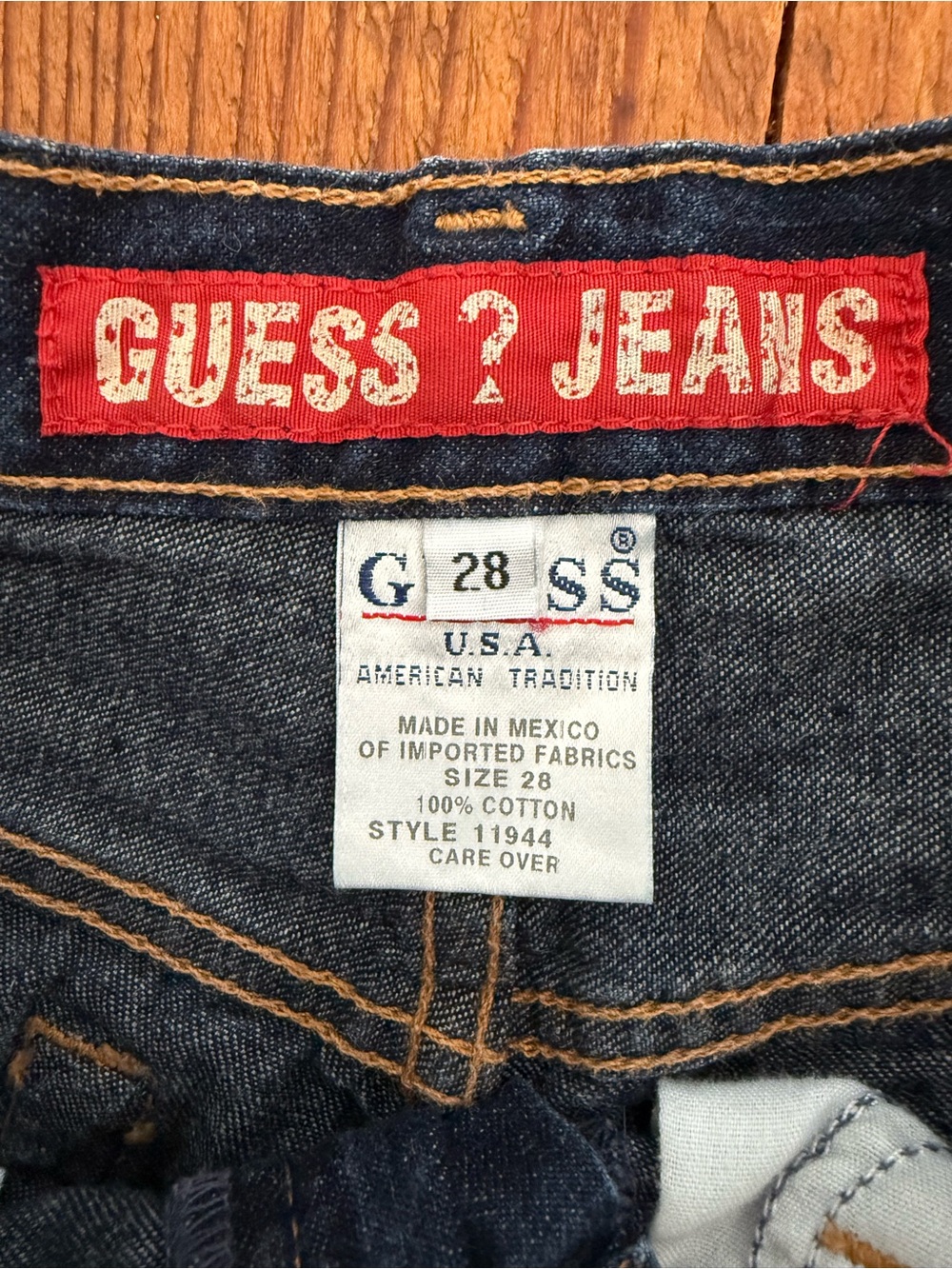 Vintage GUESS Dark Blue Denim Utility Shorts - Picture 3 of 5